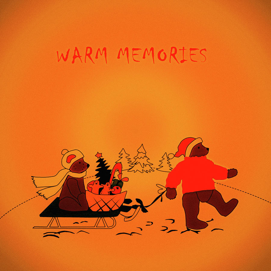 Visual Digital Art - Warm Memories - Orange by Ion Odagiu