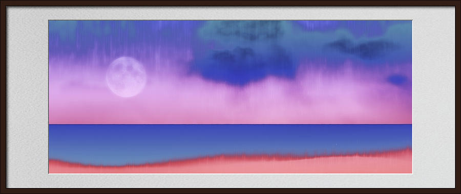 Abstract Digital Art - Warm Moon Shore Framework by Kellice Swaggerty