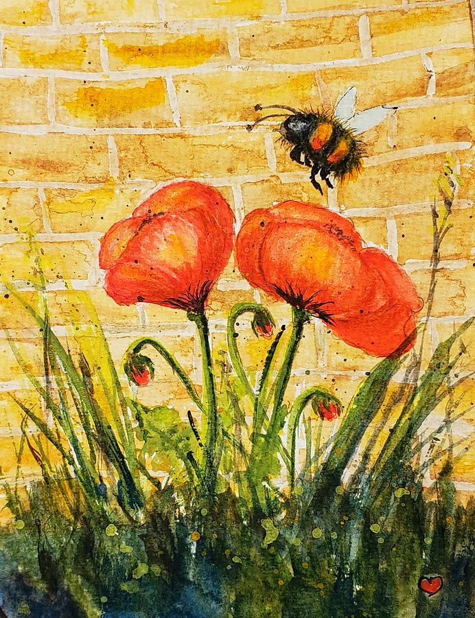 Warm Poppies Painting by Deahn Benware