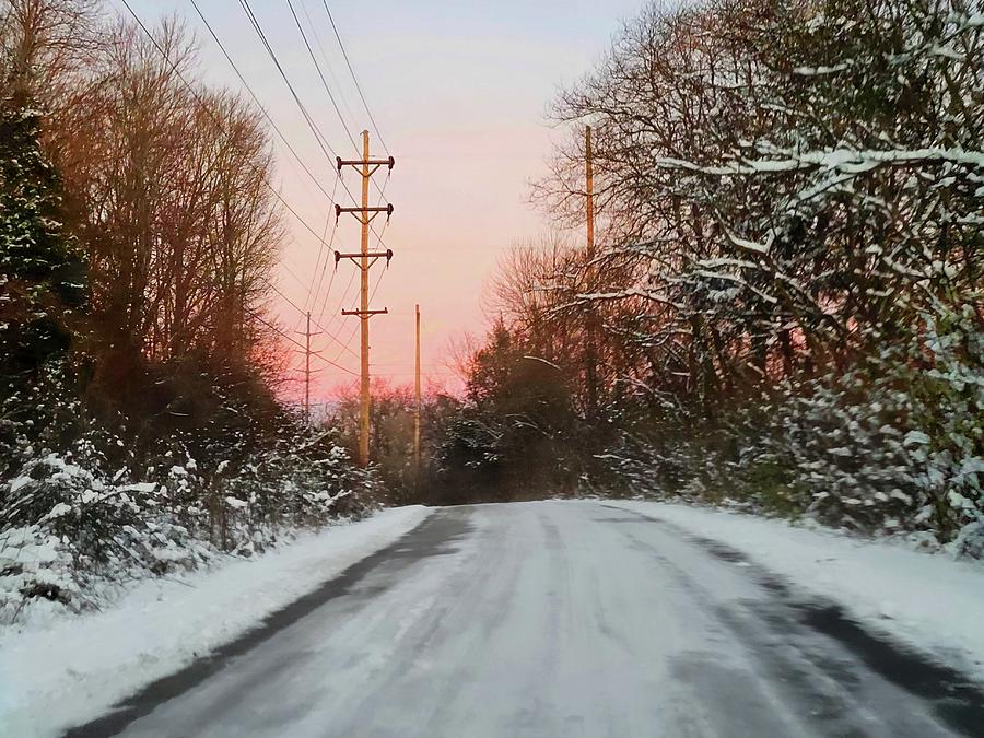Warm Sky Cold Road Photograph by Ally White