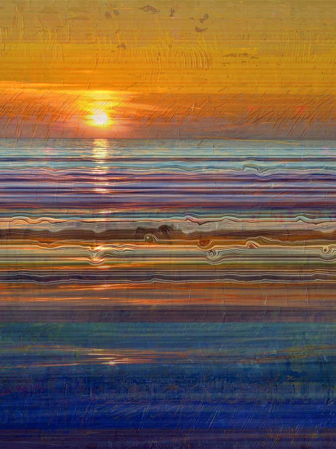 Warm Sky with Waves Digital Art by Michelle Calkins
