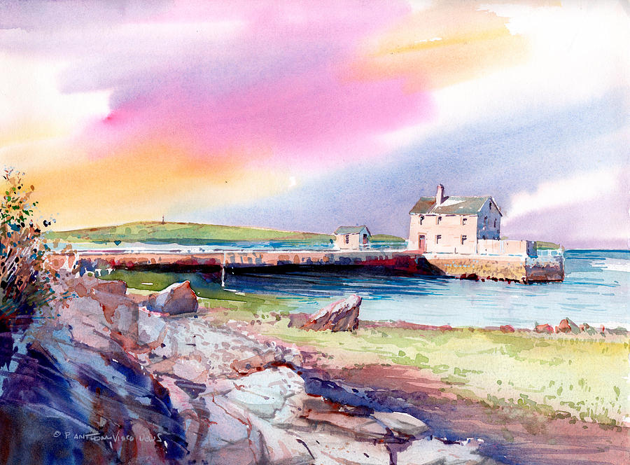 Warm Skys Over Delanos Wharf  Painting by P Anthony Visco