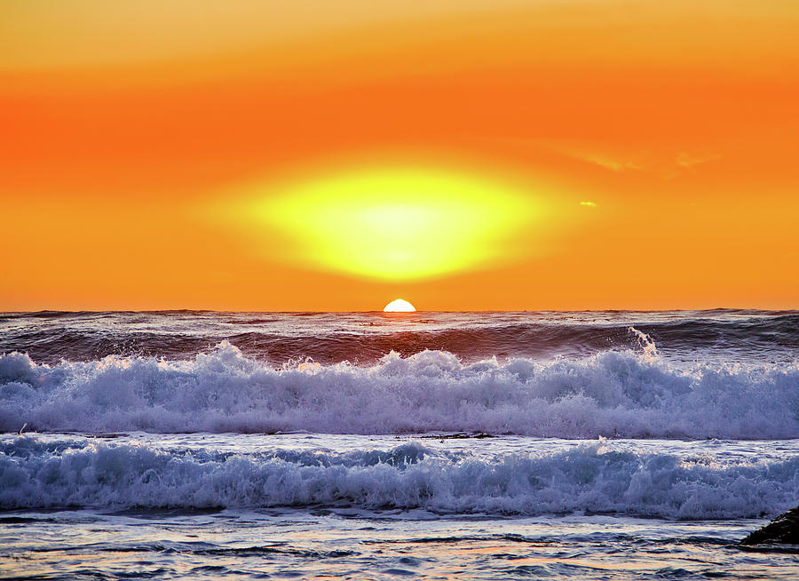 Summer Photograph - Warm Summer Sea Sunset by James Hunt
