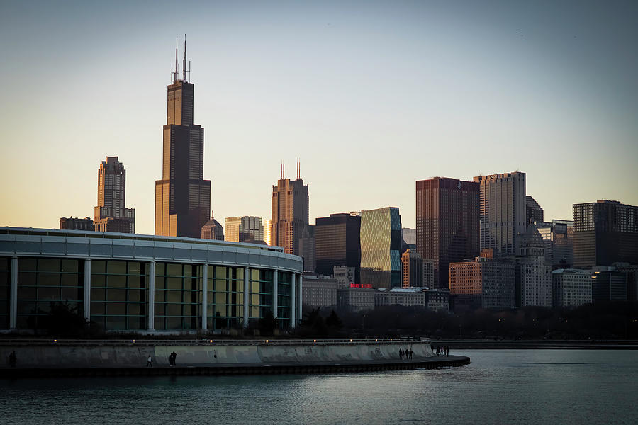 Warm sunlight hits the Chicago Skyline from the side Photograph by Sven Brogren