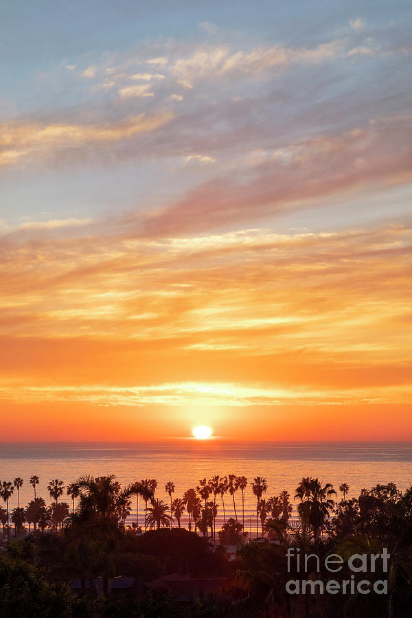 Warm sunset over La Jolla Shores in California Photograph by Julia Hiebaum