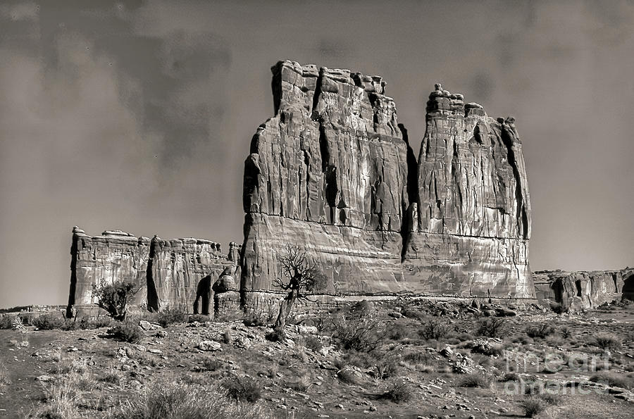 Monoliths Warm-toned Monochrome Photograph