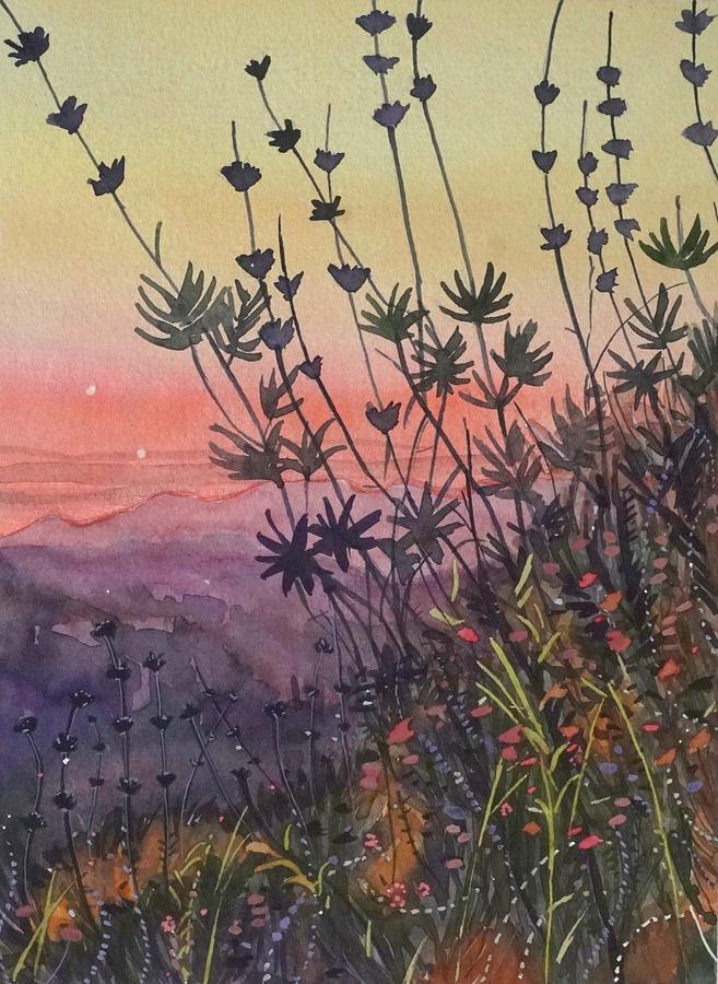 Warm Topanga Sunset Painting