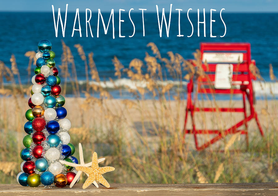 Warmest Wishes Beach Christmas Card Photograph by Dawna Moore Photography