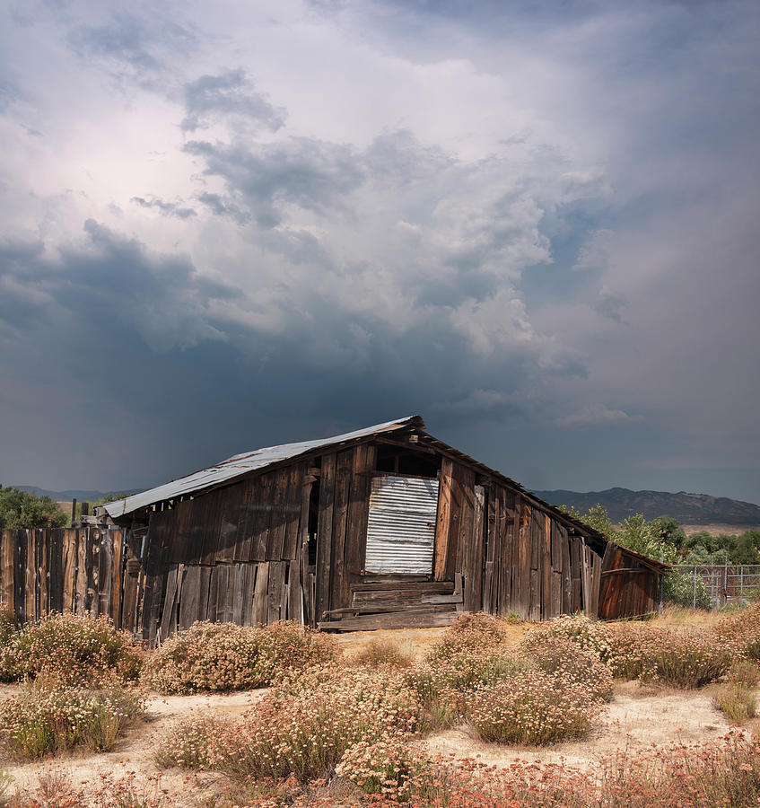 San Diego Photograph - Warner Springs Barn and Monsoon Clouds by William Dunigan