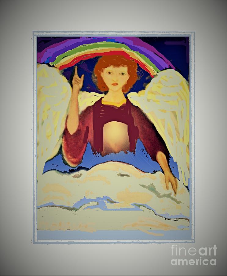 Warning Angel Painting by Shirley Moravec