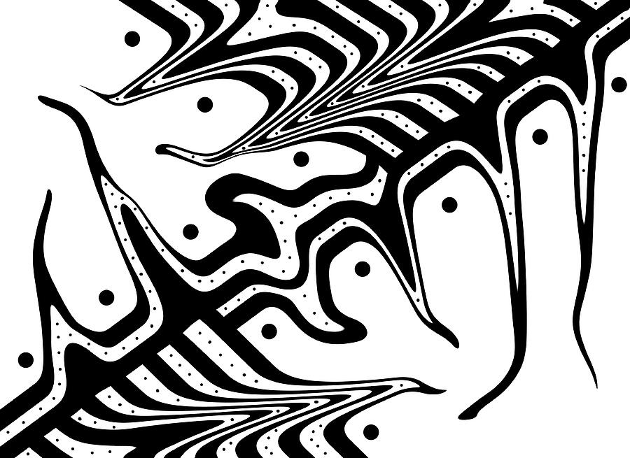 Warped Abstract in Black and White Painting by Shelli Fitzpatrick Warped Abstract in Black and White Painting by Shelli Fitzpatrick