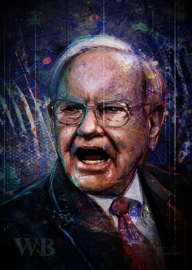 Warren Buffett Color Digital Art