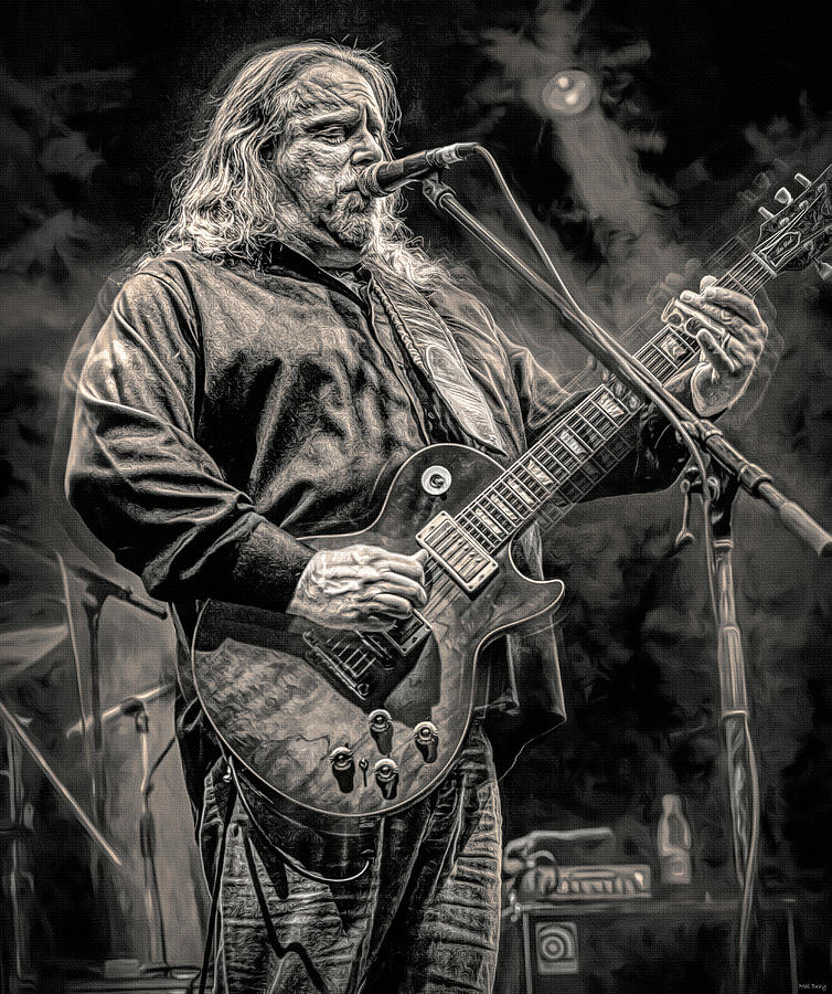 Warren Haynes Plays the Blues Mixed Media by Mal Bray