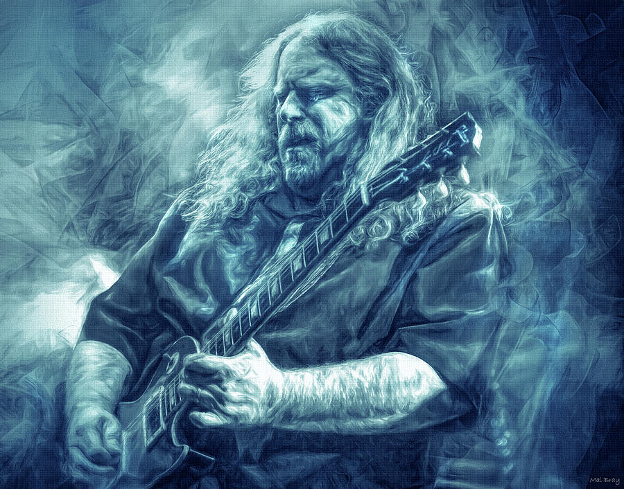 Warren Haynes Blues Guitarist Mixed Media by Mal Bray