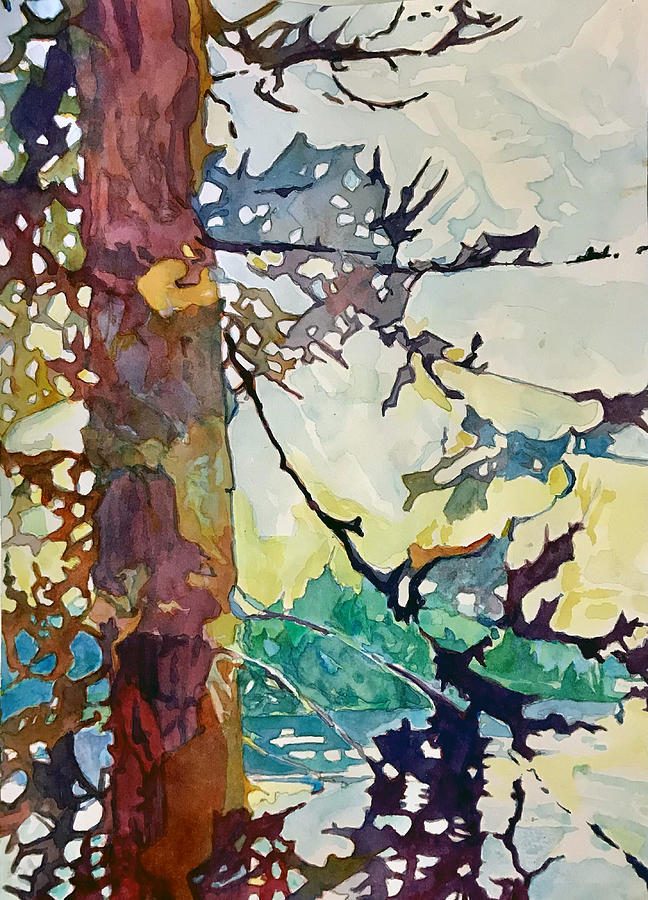 Warren Island Pend Oreille Lake Painting by Grant Nixon