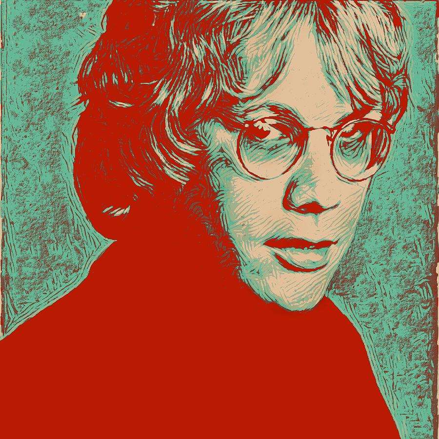 Warren zevon red Digital Art by Unexpected Object