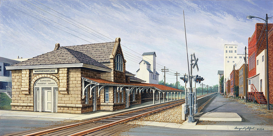 Warrensburg Missouri Depot Painting by George Lightfoot