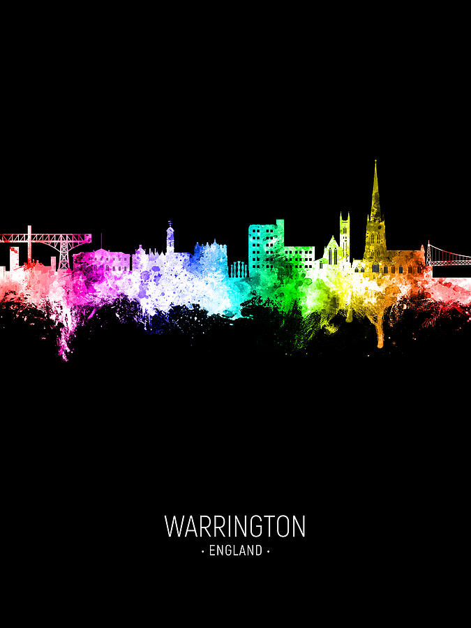 Warrington England Skyline #05 Digital Art by Michael Tompsett