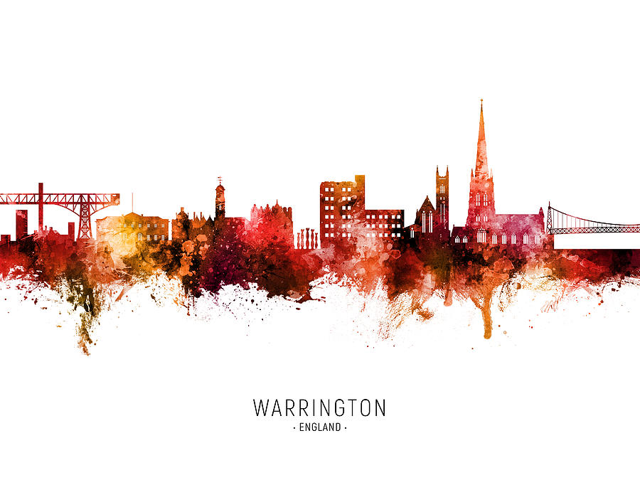 Warrington England Skyline #19 Digital Art by Michael Tompsett
