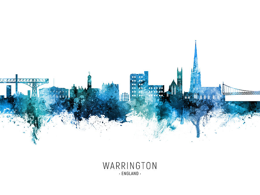 Warrington England Skyline #61 Digital Art by Michael Tompsett