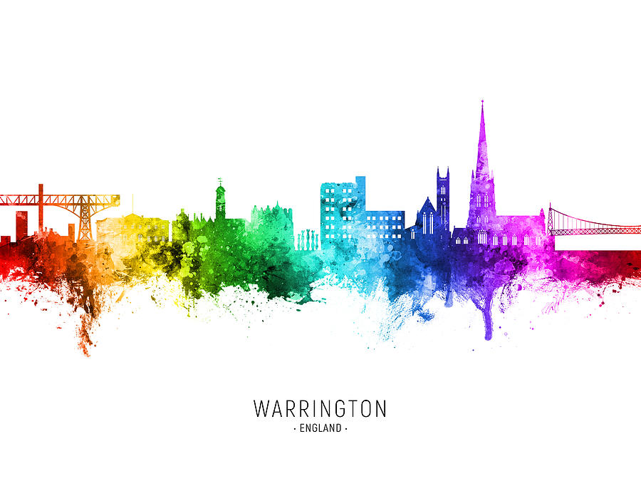 Warrington England Skyline #96 Digital Art by Michael Tompsett