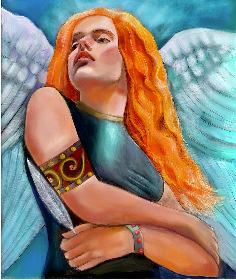 Fantasy Digital Art - Warrior Angel by Suki Michelle
