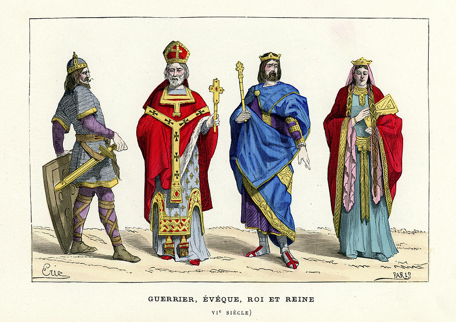 Warrior, Bishop, King And Queen Drawing by Duncan1890