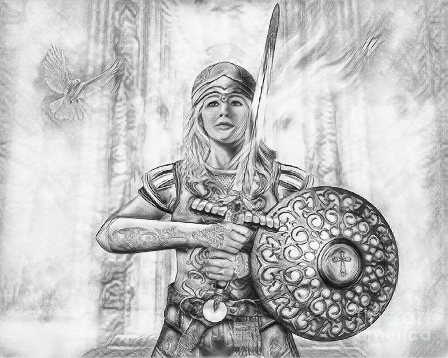 Warrior Bride The Anointed Drawing Drawing by Todd L Thomas - Pixels