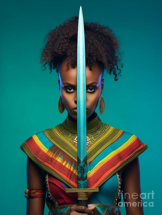 Warrior  From  Hamar  Ethiopia    Surreal  Cinematic  By Asar Studios Painting
