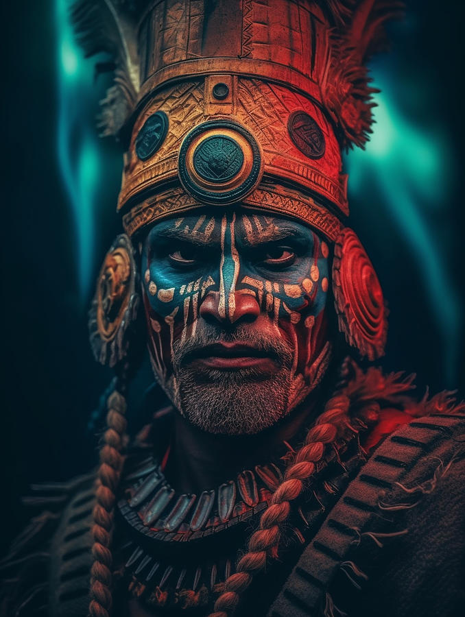 Warrior From Maori People New Zealand Surreal E B Be Bf Bacbfa, By Asar 