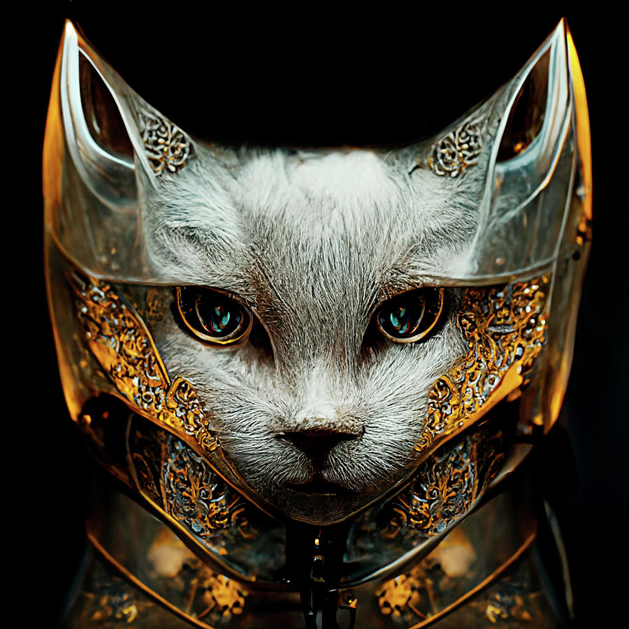 Warrior Princess Cat Digital Art by Peggy Collins