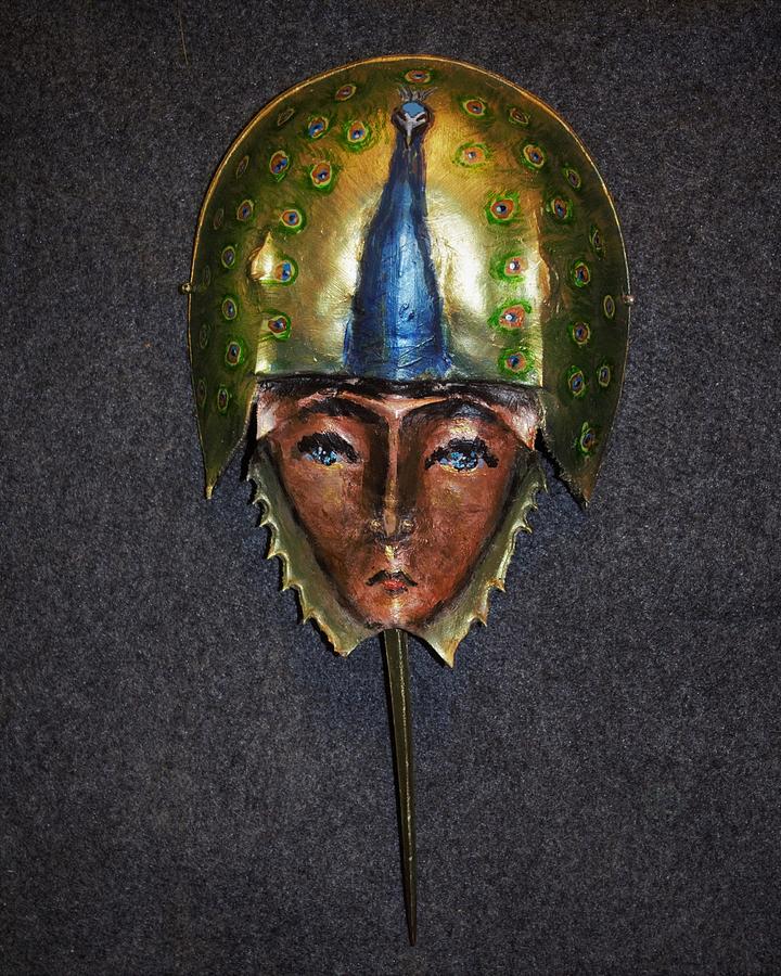 Warrior Princess with Peacock Helmet Painting by R  Allen Swezey