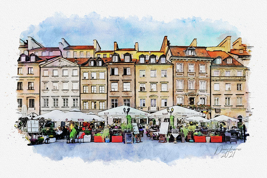 warsaw-old-town-painting-by-dreamframer-art-fine-art-america