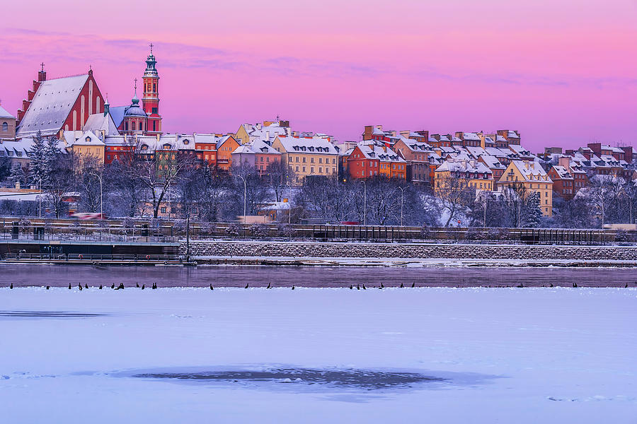 Warsaw On Winter Dawn Photograph by Artur Bogacki