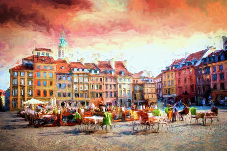 Warsaw Poland Old Town Market Square Abstract Painterly Photograph
