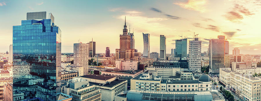 Warsaw, Poland panorama Photograph by Michal Bednarek - Fine Art America