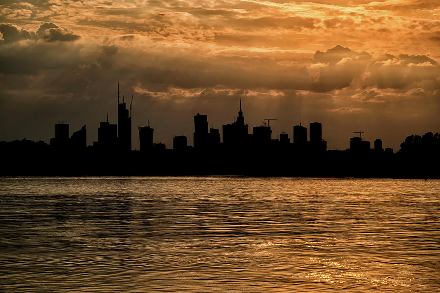 Warsaw Skyline At Golden Hour Photograph by Artur Bogacki