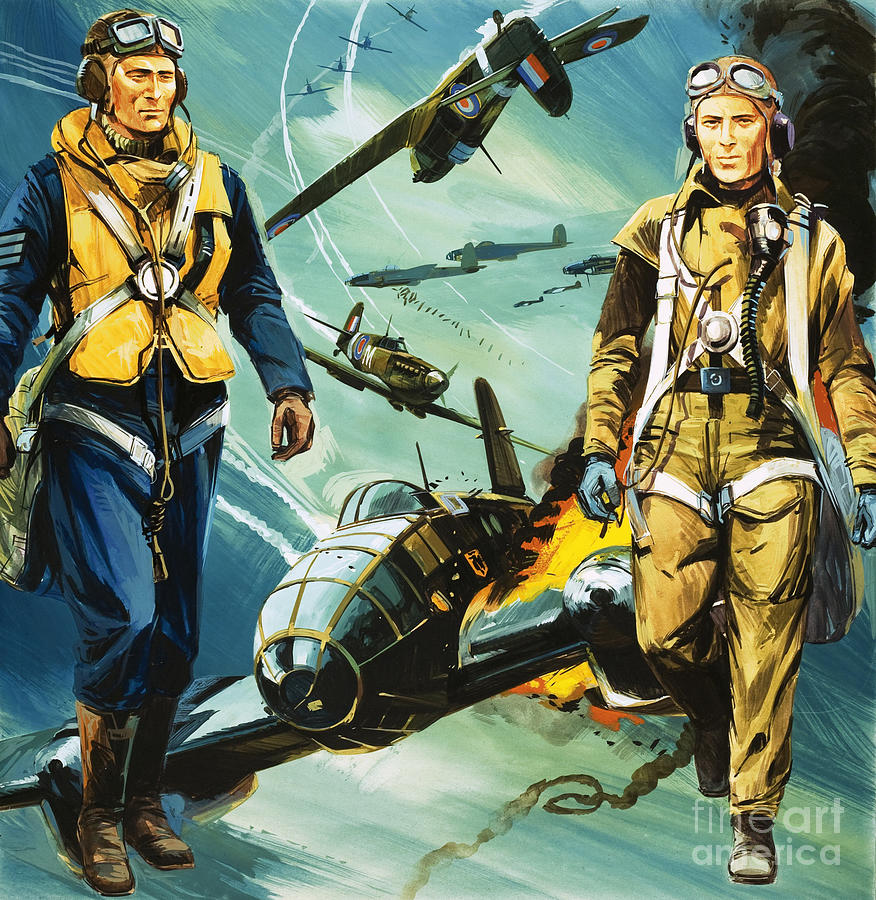 Wartime pilots and the Battle of Britain Painting by Gerry Wood