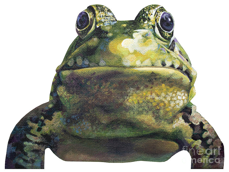 Warts And Alll - Frog, no background Painting by Annie Troe