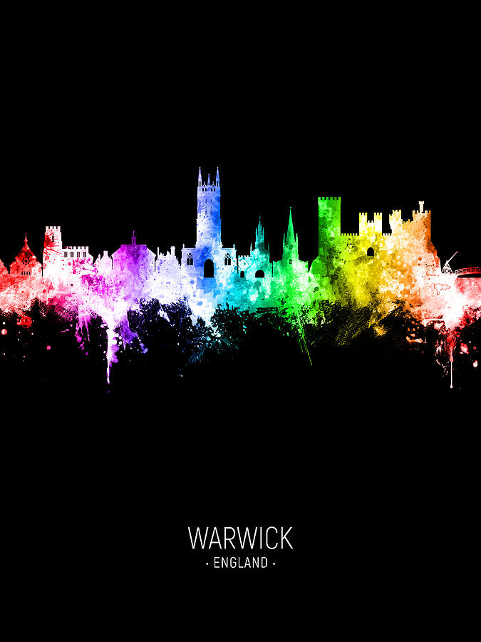 Warwick England Skyline #17 Digital Art by Michael Tompsett