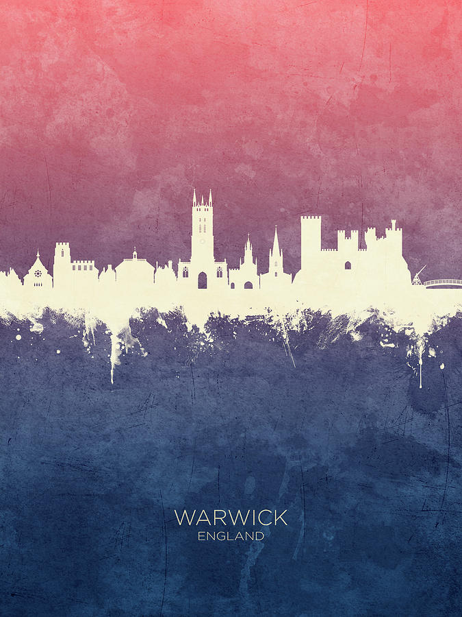 Warwick England Skyline #24 Digital Art by Michael Tompsett