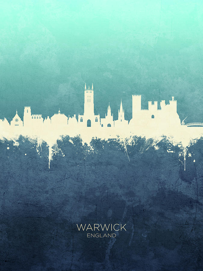 Warwick England Skyline #25 Digital Art by Michael Tompsett
