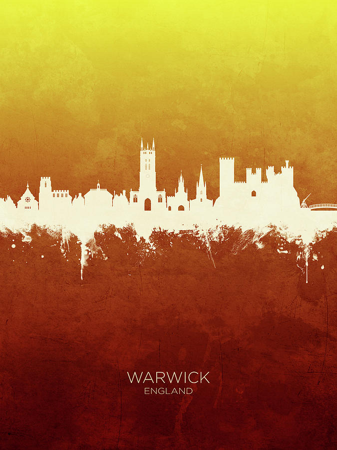 Warwick England Skyline #27 Digital Art by Michael Tompsett