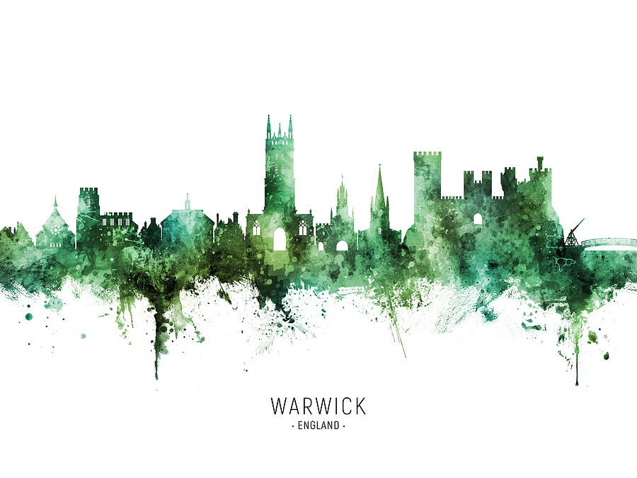 Warwick England Skyline #55 Digital Art by Michael Tompsett