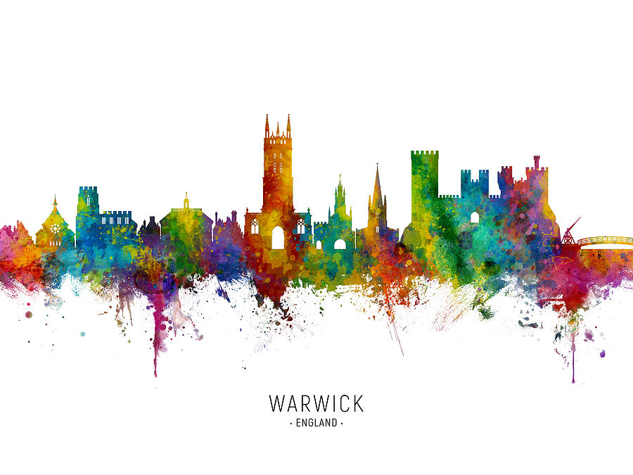 Warwick England Skyline Digital Art by Michael Tompsett