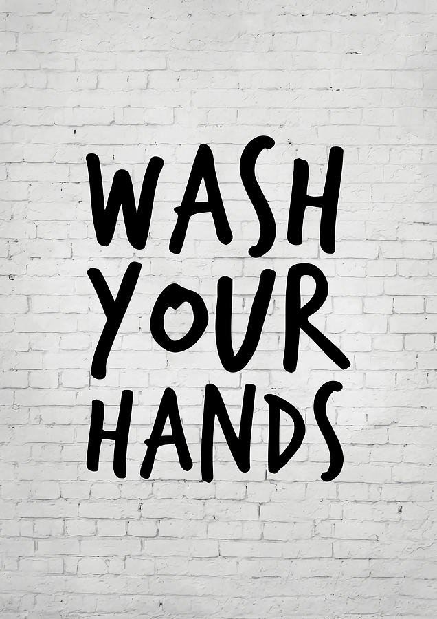 Wash Your Hands Bathroom Poster cool Painting by Gray Saunders | Fine ...