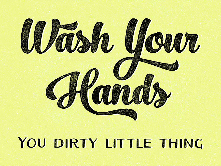 Wash Your Hands Yellow Digital Art by Flo Karp