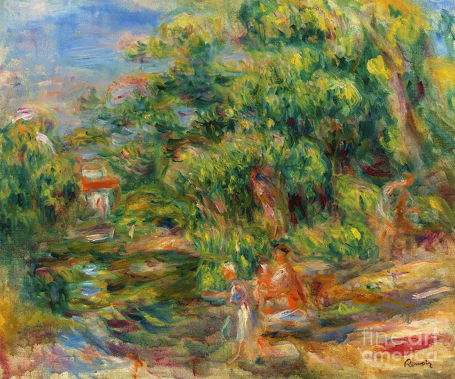 Washerwomen Painting by Pierre-Auguste Renoir