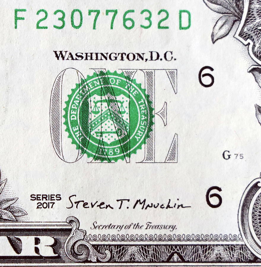 Washington $1 Bill  4114 Photograph by Jack Schultz