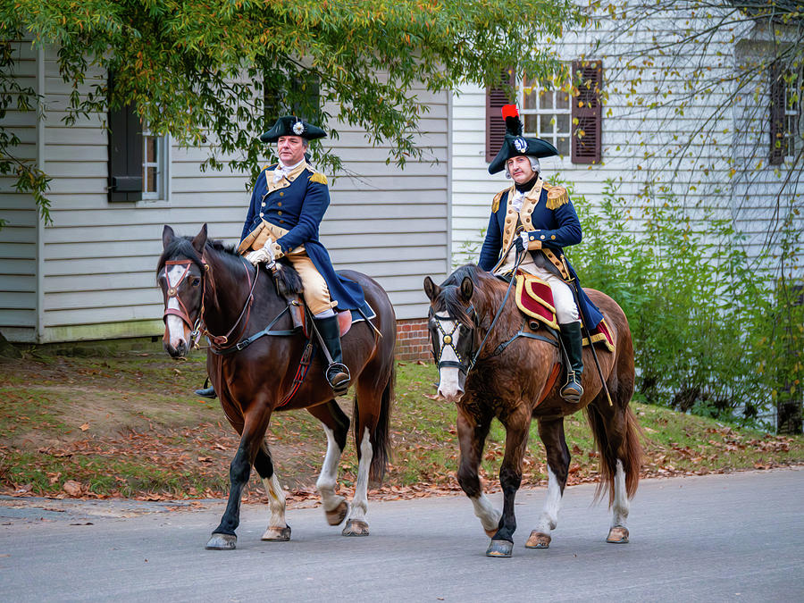 Washington and Lafayette in Williamsburg 1 - Oil Painting Style Photograph by Rachel Morrison